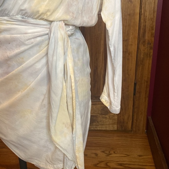 Young Fabulous & Broke tie dye faux wrap mini midi dress batwing sleeves sz S - Picture 7 of 17